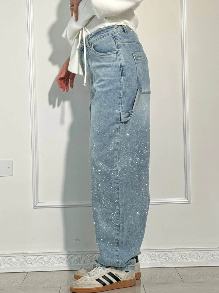 Women's Jeans with Diamond Look & Classic Cut