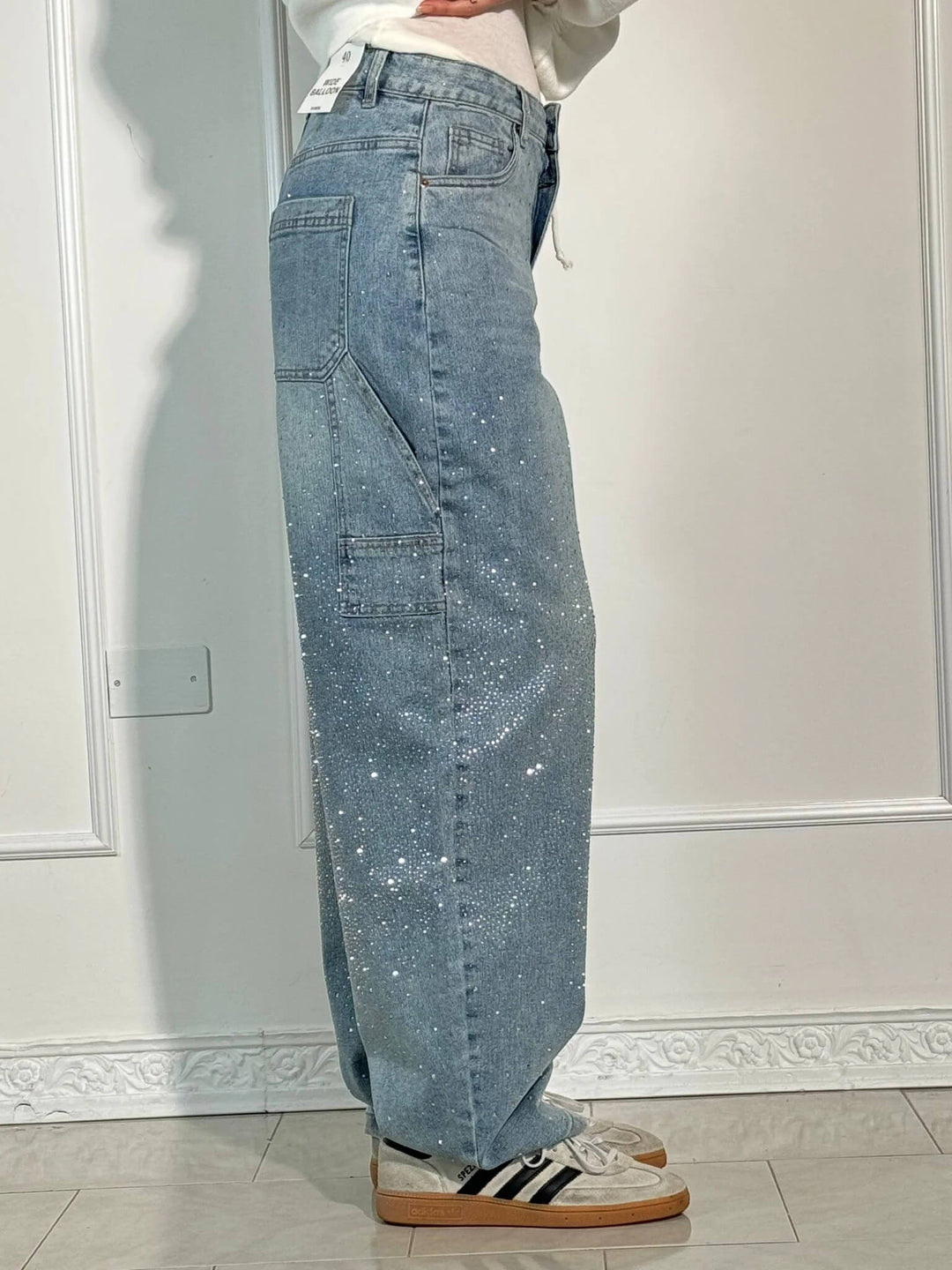Women's Jeans with Diamond Look & Classic Cut