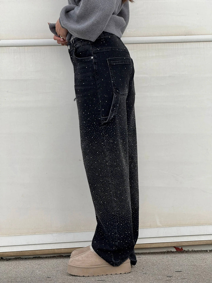 Women's Jeans with Diamond Look & Classic Cut