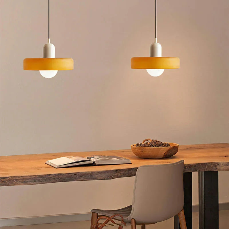Kiki's Way | Stained Glass Pendant Light – Brass Finish, G9
