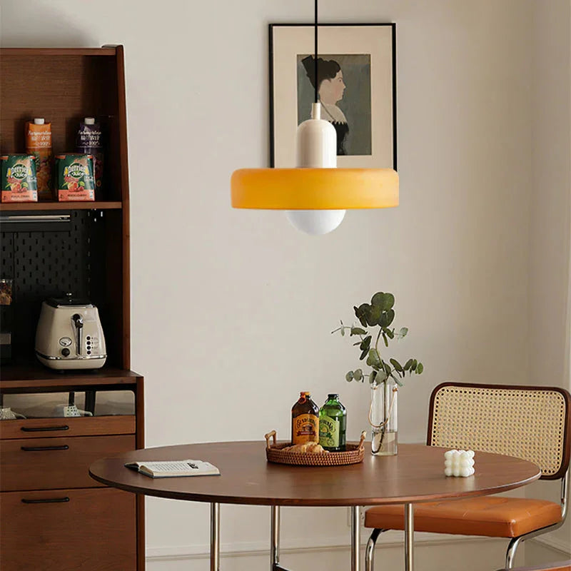 Kiki's Way | Stained Glass Pendant Light – Brass Finish, G9