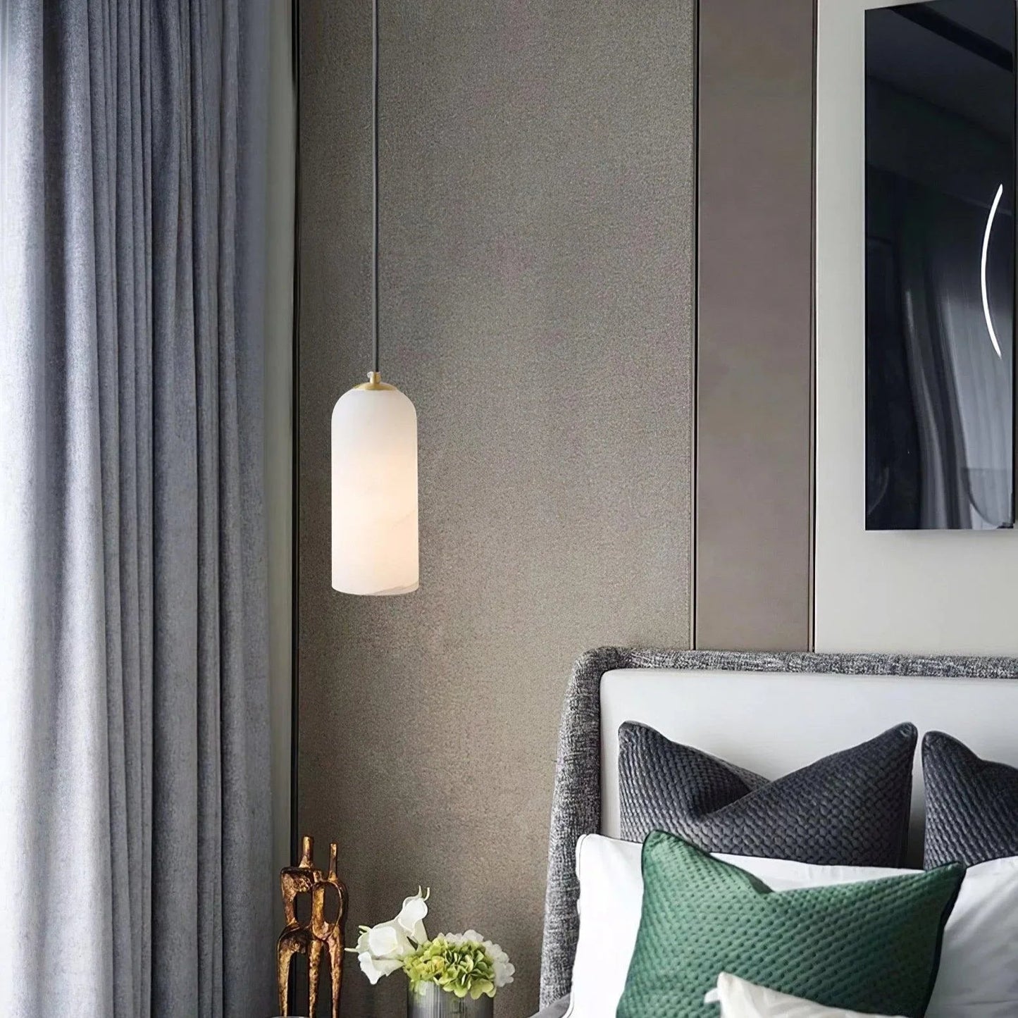 Kiki's Way | Drophe Alabaster Pendant Light – Brushed Copper, E14