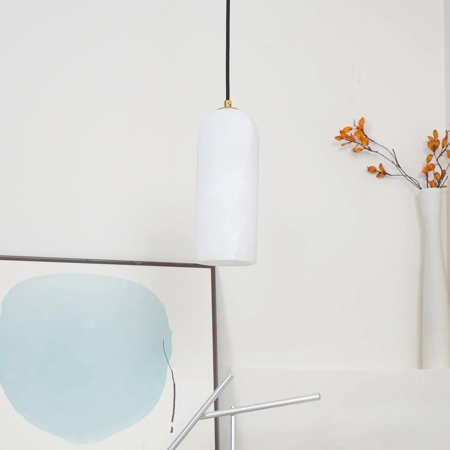 Kiki's Way | Drophe Alabaster Pendant Light – Brushed Copper, E14
