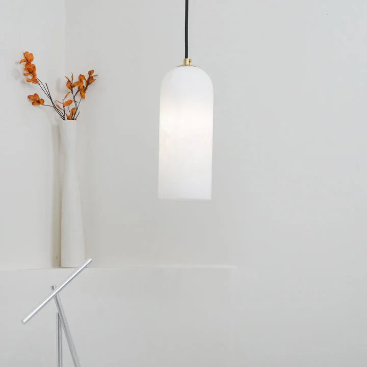 Kiki's Way | Drophe Alabaster Pendant Light – Brushed Copper, E14