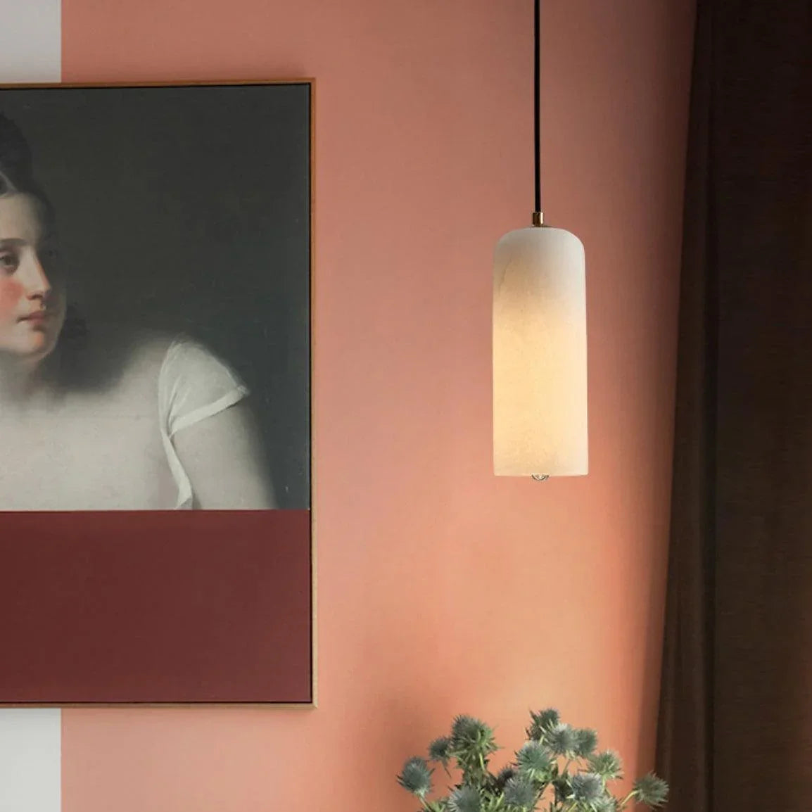 Kiki's Way | Drophe Alabaster Pendant Light – Brushed Copper, E14