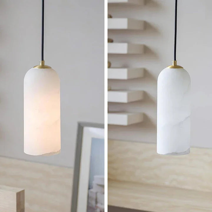 Kiki's Way | Drophe Alabaster Pendant Light – Brushed Copper, E14