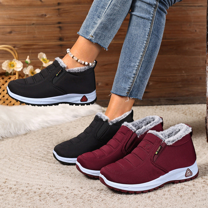 Women's Winter Slip-On Sneakers, Warm Lining & Non-Slip Sole, Plus Sizes