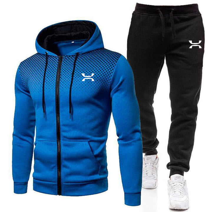 Men's Sports Suit with Zip Hoodie and Joggers