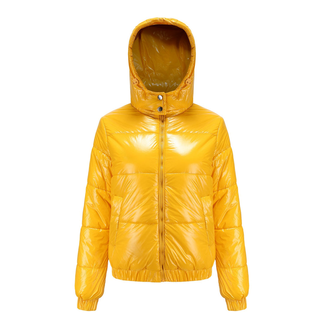 Women's High-Gloss Quilted Jacket with Detachable Hood