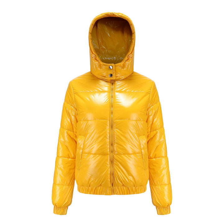 Women's High-Gloss Quilted Jacket with Detachable Hood