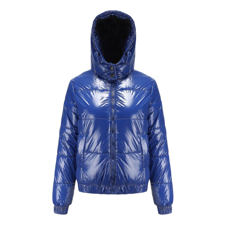 Women's High-Gloss Quilted Jacket with Detachable Hood