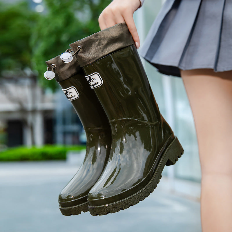 Women's Premium and Stylish Rubber Boots with Adjustable Lacing System