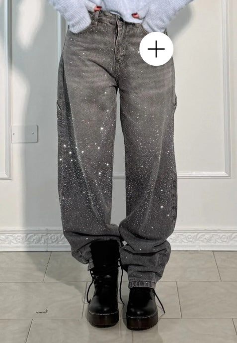 Women's Jeans with Diamond Look & Classic Cut