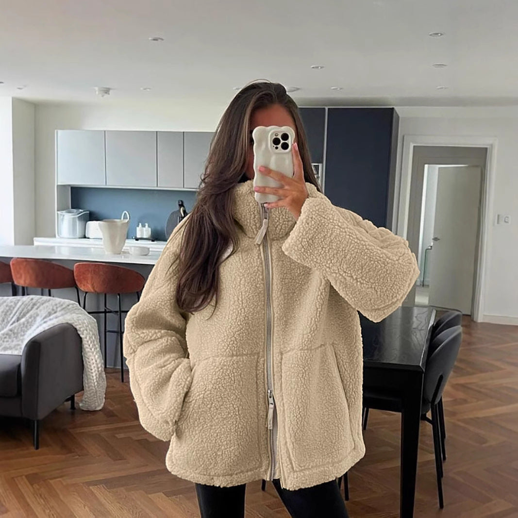 Women's Oversized Fleece Jacket - Soft, Warm & Casual