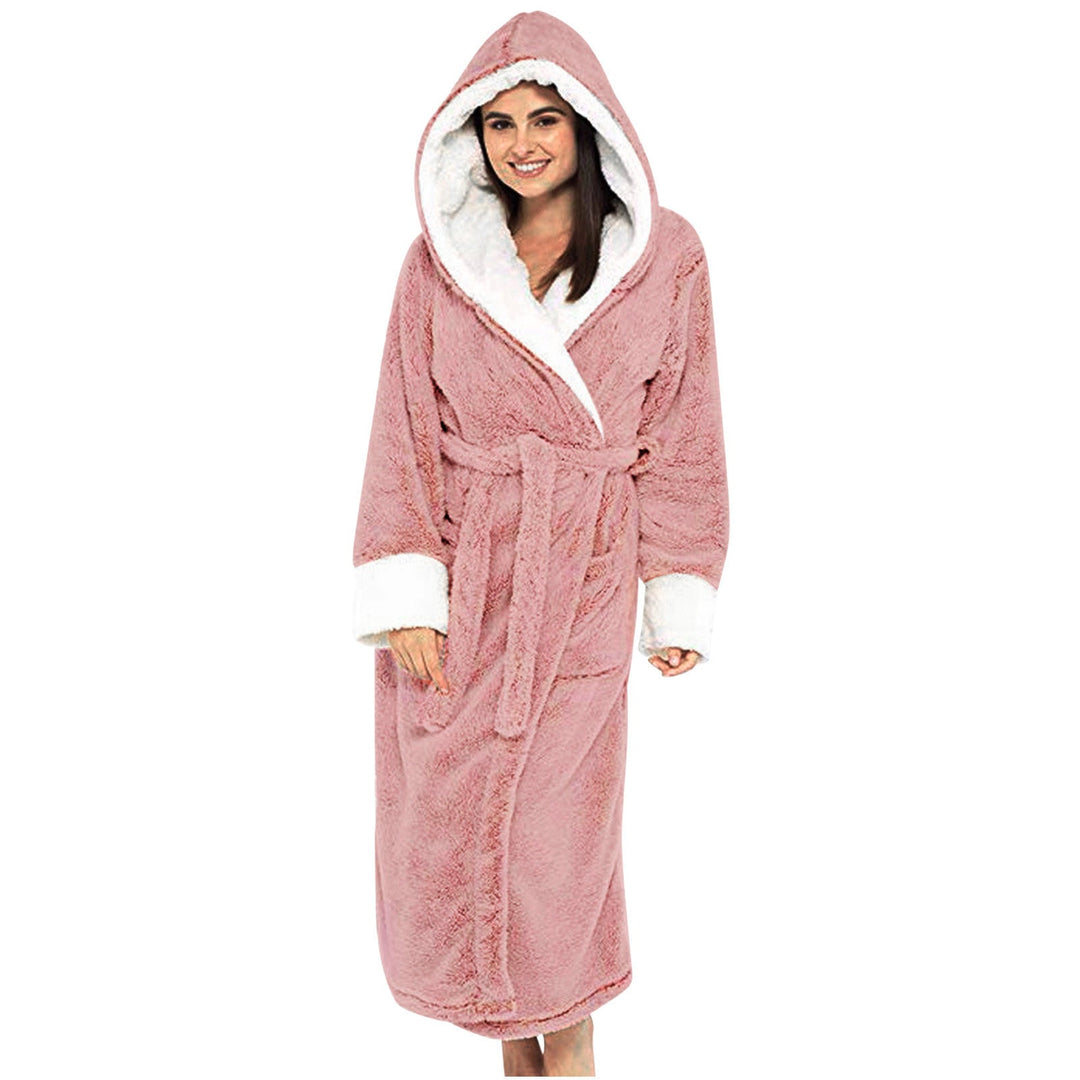 Women's Cozy Fleece Robe with Hood and Belt