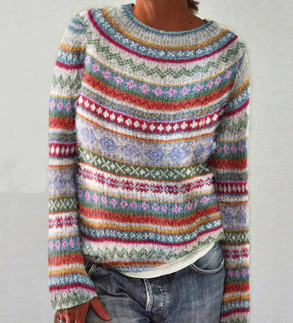 Stylish Knit Sweater with Crew Neck