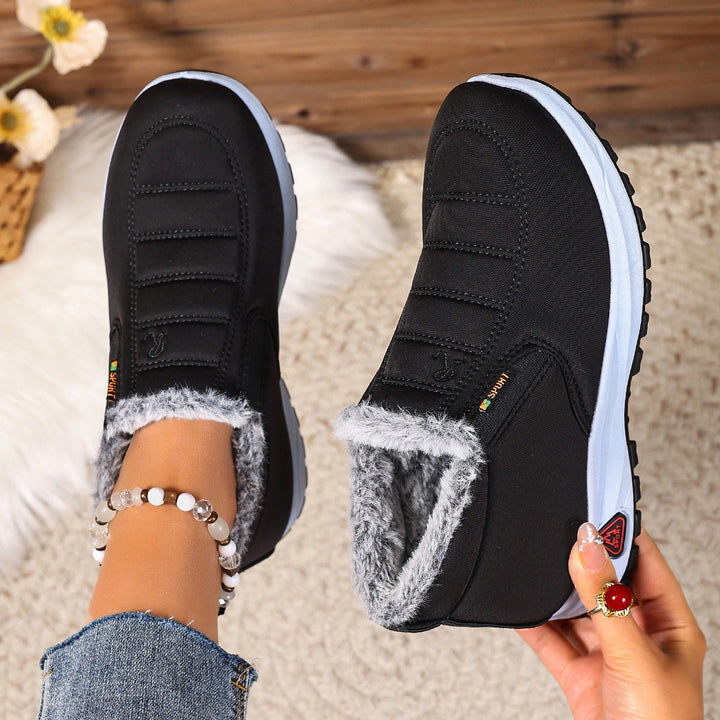 Women's Winter Slip-On Sneakers, Warm Lining & Non-Slip Sole, Plus Sizes