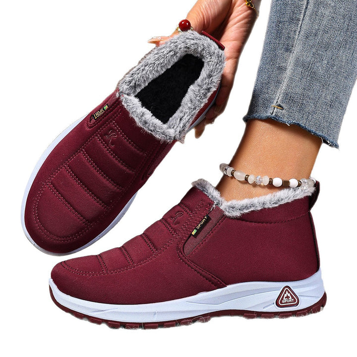 Women's Winter Slip-On Sneakers, Warm Lining & Non-Slip Sole, Plus Sizes