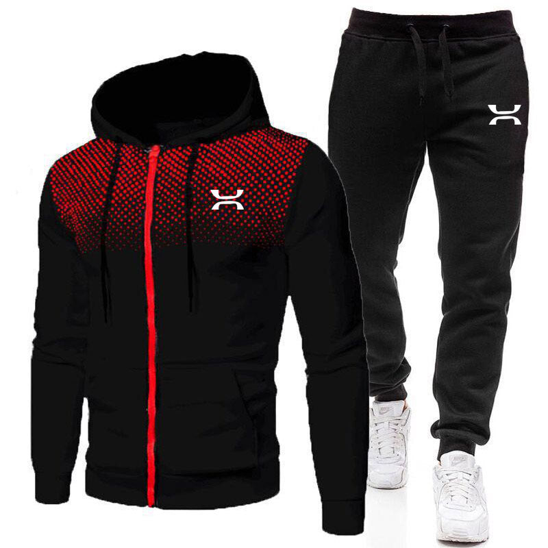 Men's Sports Suit with Zip Hoodie and Joggers