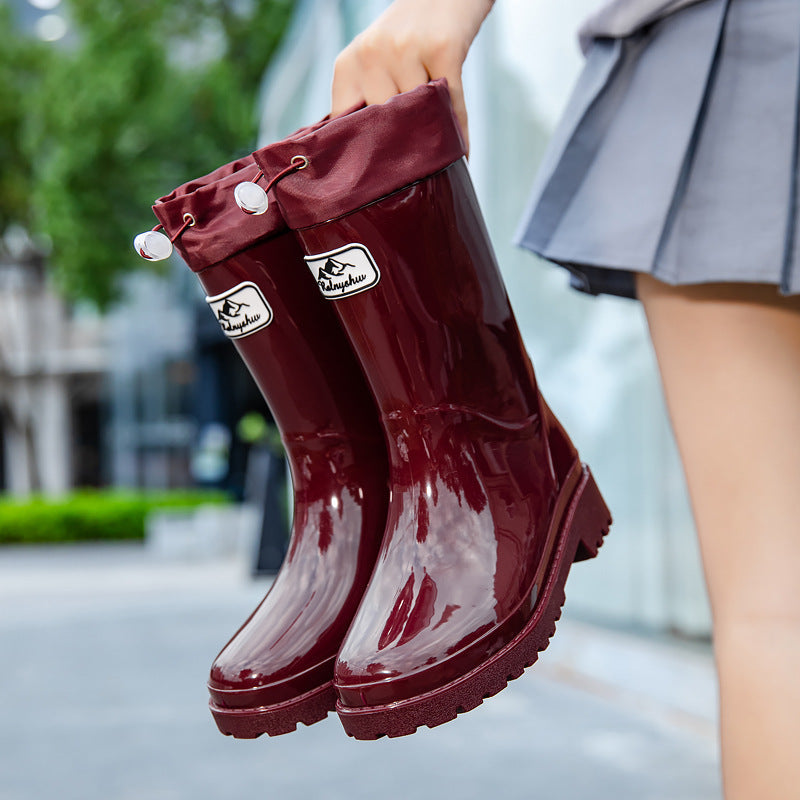 Women's Premium and Stylish Rubber Boots with Adjustable Lacing System
