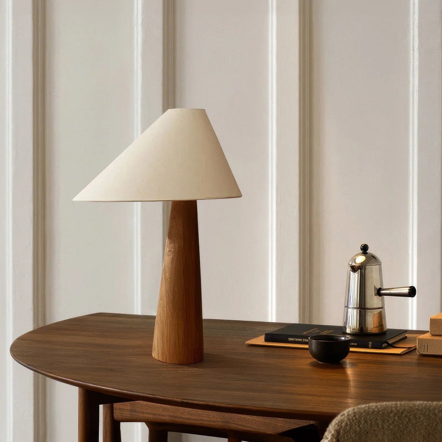 Kiki's Way | Bonfilia Wood Table Lamp – Fabric Shade