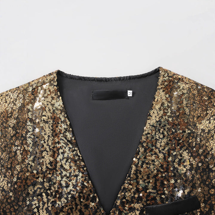 Men's Vest with Shimmering Sequins & Striking Look