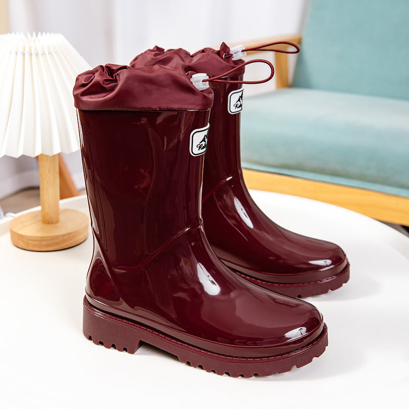 Women's Premium and Stylish Rubber Boots with Adjustable Lacing System