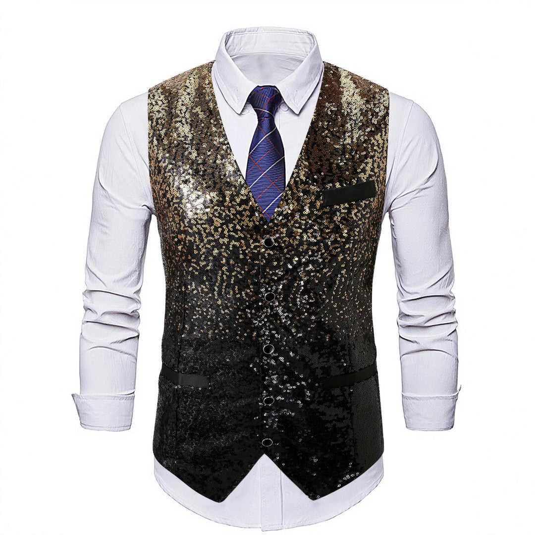 Men's Vest with Shimmering Sequins & Striking Look