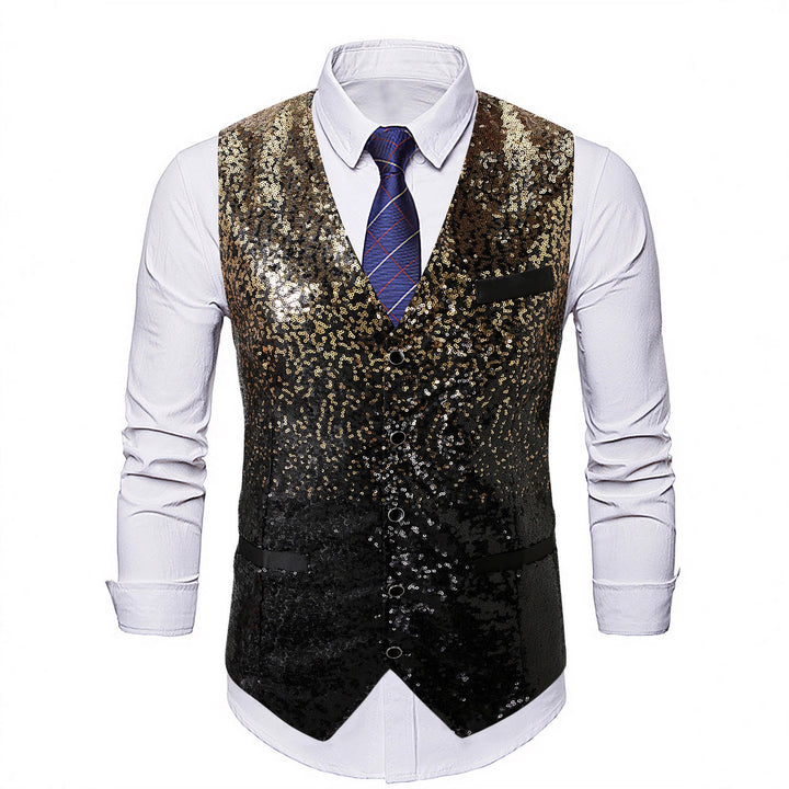 Men's Vest with Shimmering Sequins & Striking Look