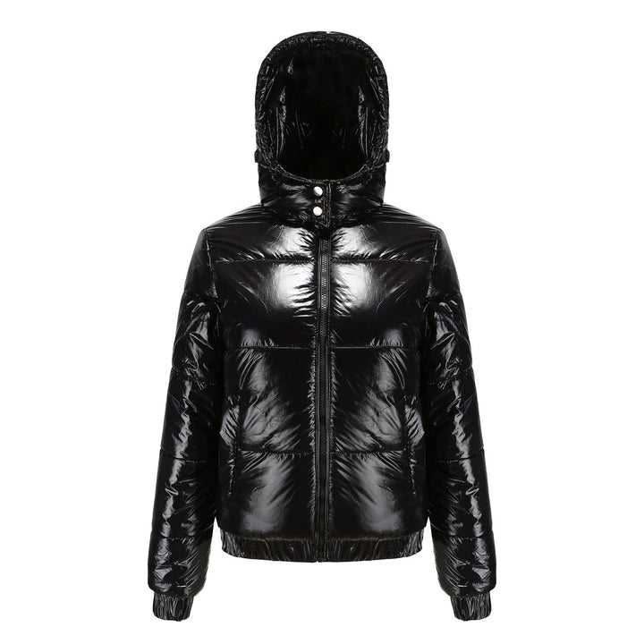 Women's High-Gloss Quilted Jacket with Detachable Hood