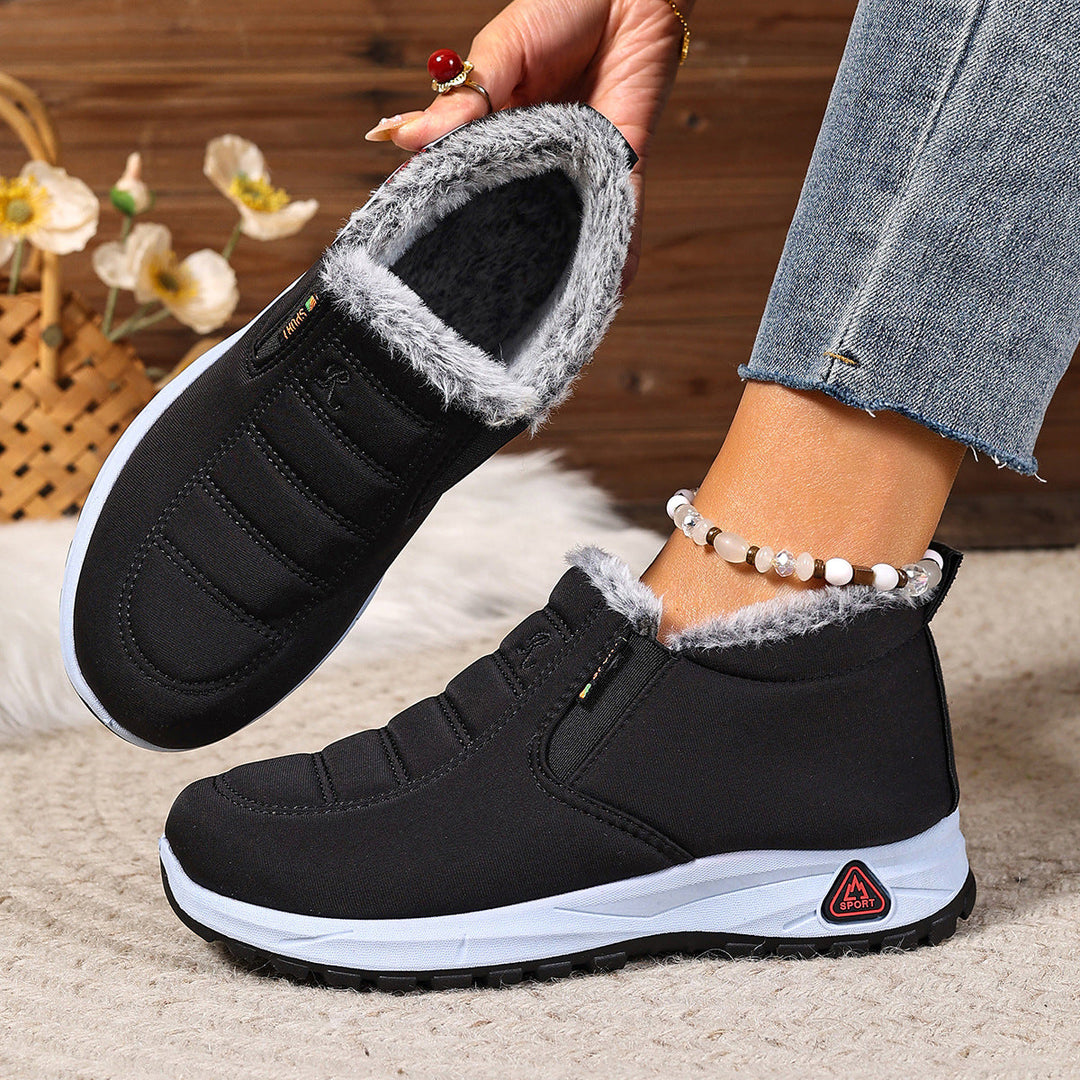 Women's Winter Slip-On Sneakers, Warm Lining & Non-Slip Sole, Plus Sizes
