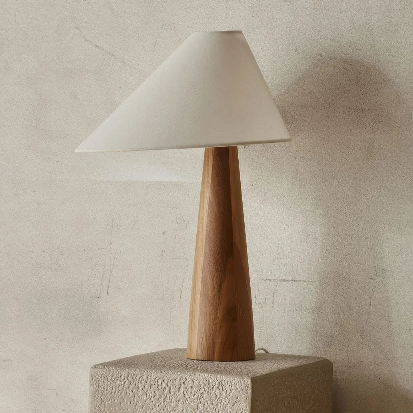 Kiki's Way | Bonfilia Wood Table Lamp – Fabric Shade