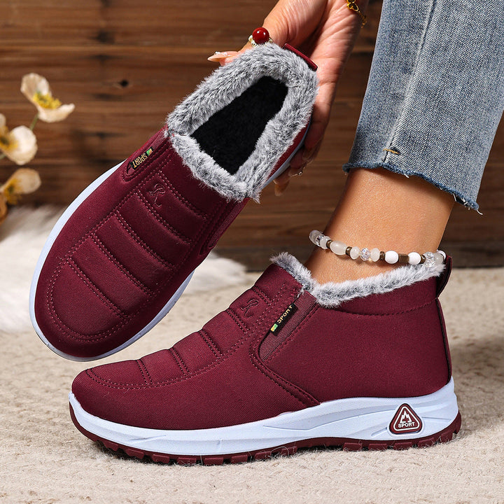 Women's Winter Slip-On Sneakers, Warm Lining & Non-Slip Sole, Plus Sizes
