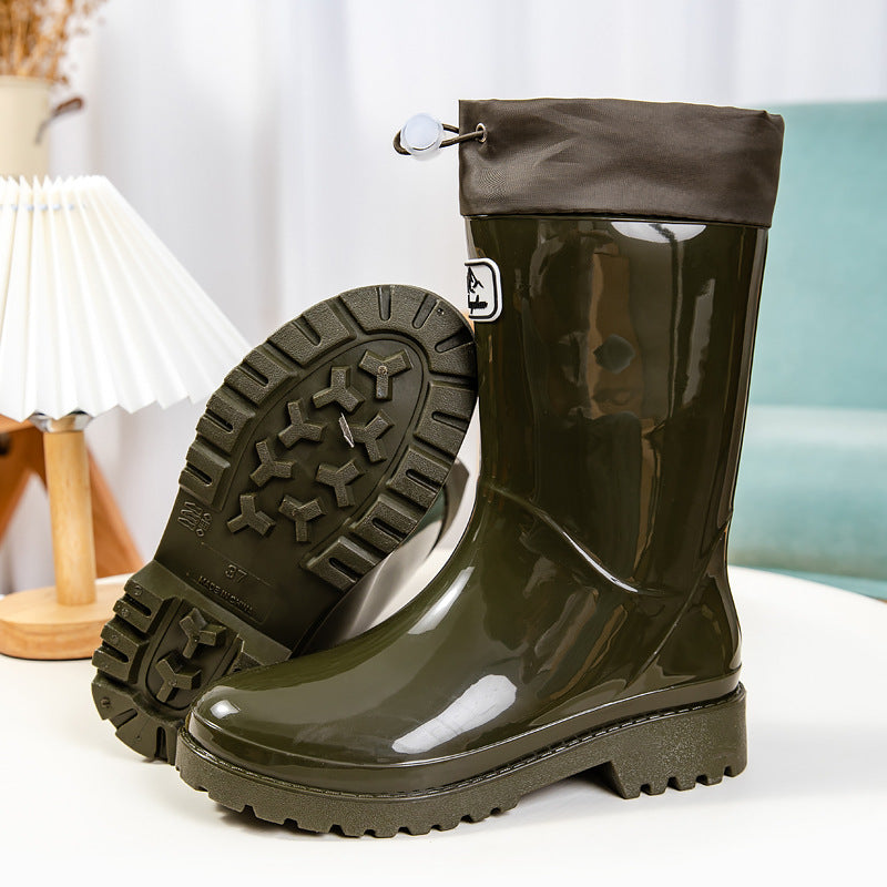 Women's Premium and Stylish Rubber Boots with Adjustable Lacing System