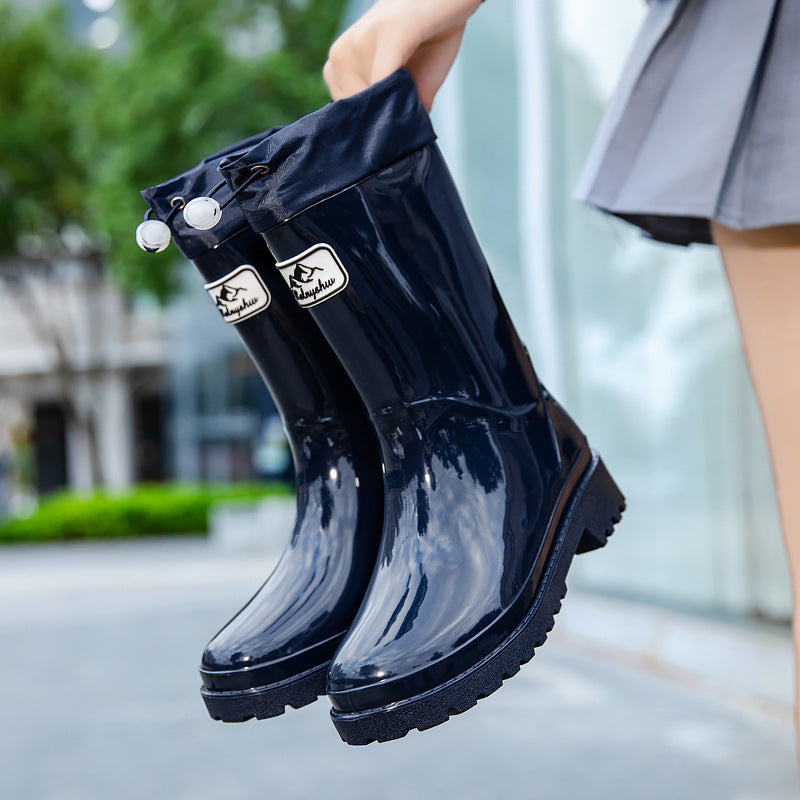 Women's Premium and Stylish Rubber Boots with Adjustable Lacing System