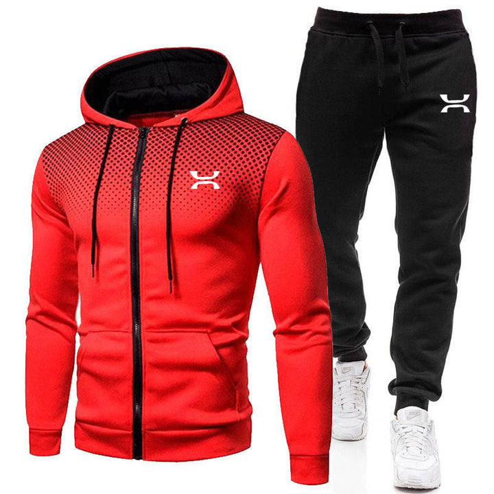 Men's Sports Suit with Zip Hoodie and Joggers