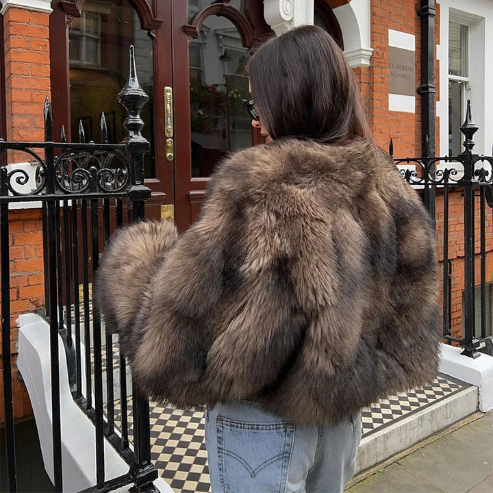 Women's Fur Jacket with Long, Soft Sleeves