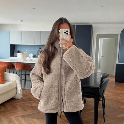 Women's Oversized Fleece Jacket - Soft, Warm & Casual