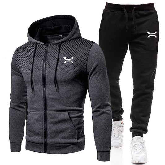 Men's Sports Suit with Zip Hoodie and Joggers