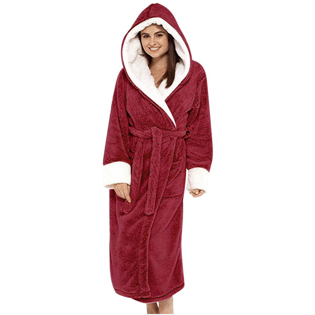 Women's Cozy Fleece Robe with Hood and Belt
