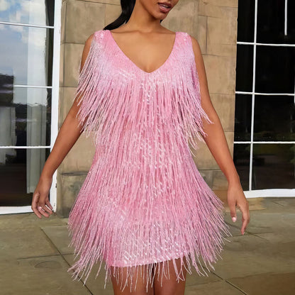 Elegant Women's Wrap Dress with V-Neck