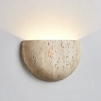 Kiki's Way | Ballone Travertine Wall Light – Curved Stone, 7 W