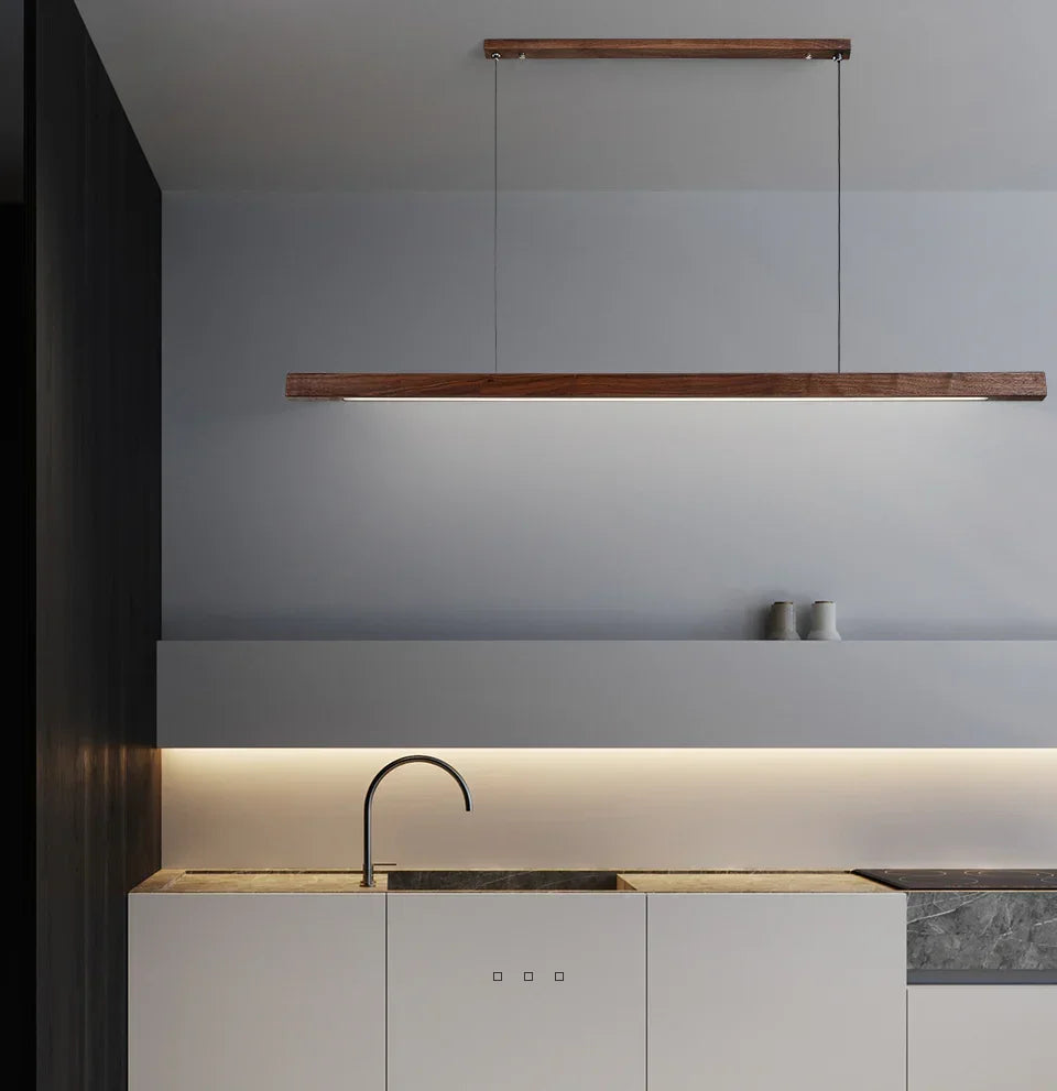 Kiki's Way | Catalina Linear Pendant Light – Pine & Black Walnut