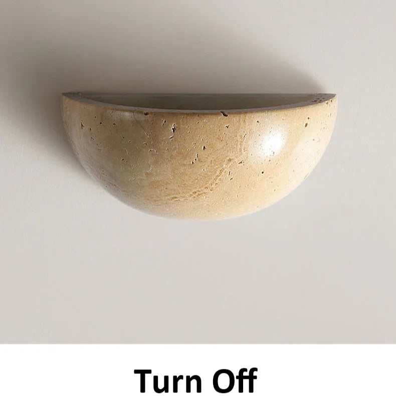 Kiki's Way | Avery Travertine Wall Light – Half-Moon, G4