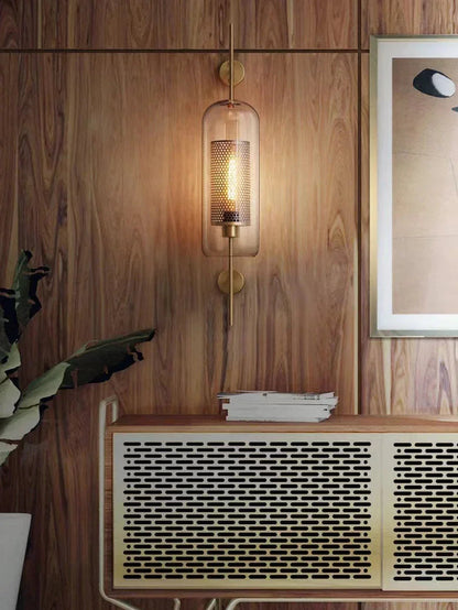 Kiki's Way | Allegro Brass Wall Light – Honeycomb & Glass Globe