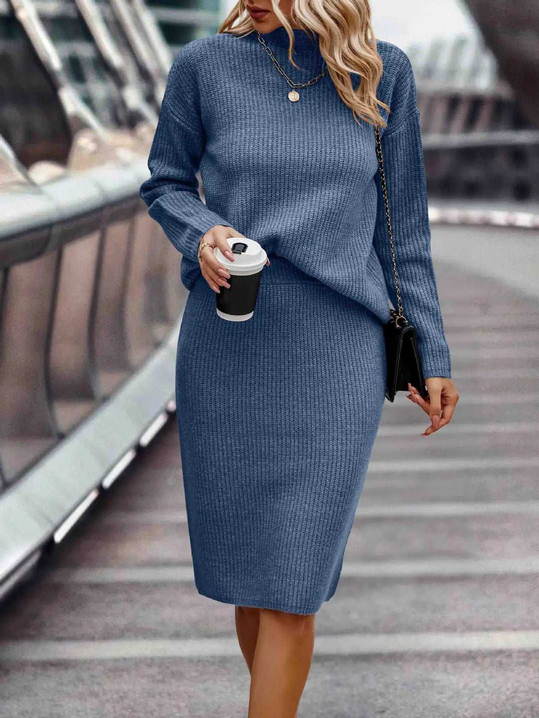 Women's 2-Piece Sweater and Skirt Set