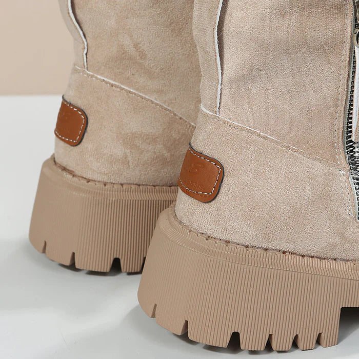 Women's Lined Winter Ankle Boots with Zipper