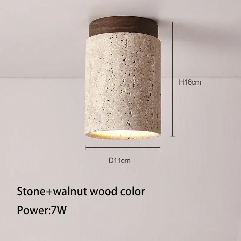 Kiki's Way | Tifanny Travertine Ceiling Light – Wood, E27