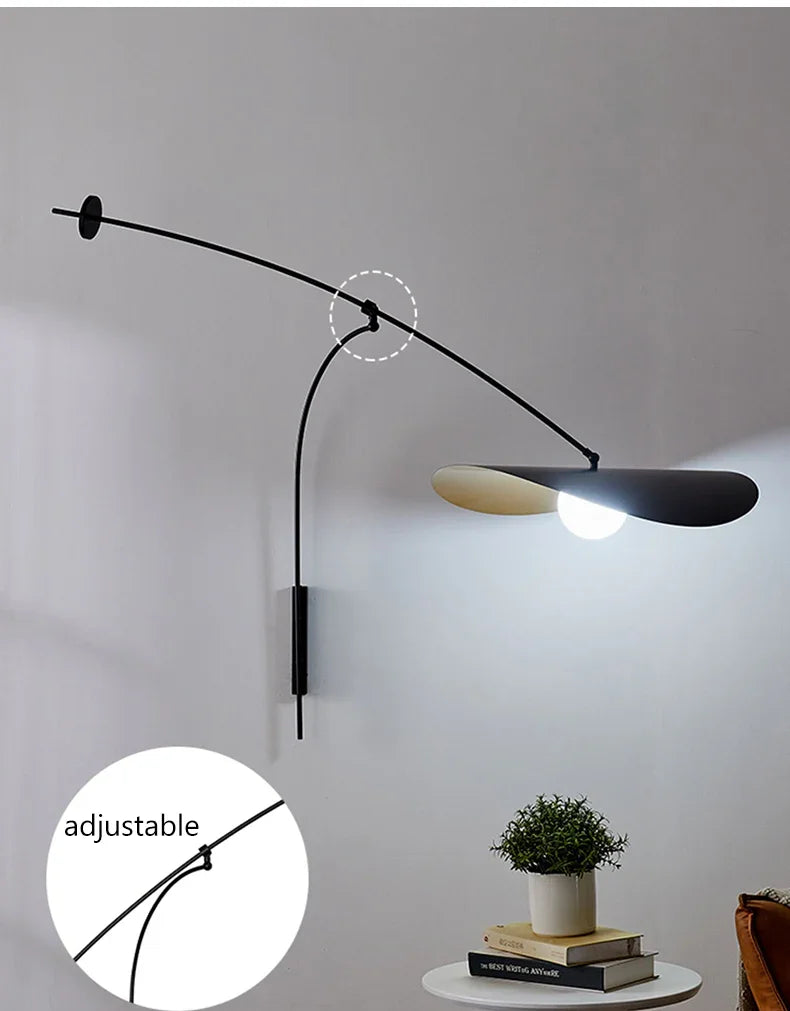 Kiki's Way | Ariel Long-Arm Wall Light – Frosted Glass, Black or Gold