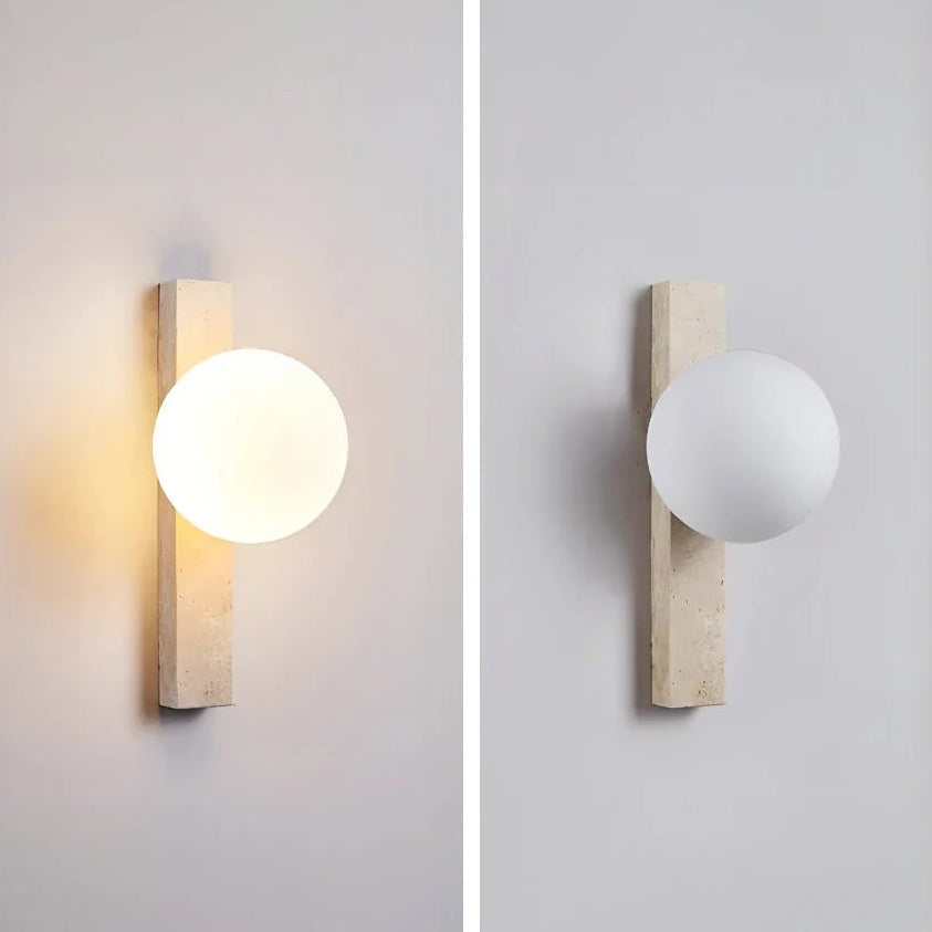 Kiki's Way | Abigail Travertine Wall Light – Vertical Bar